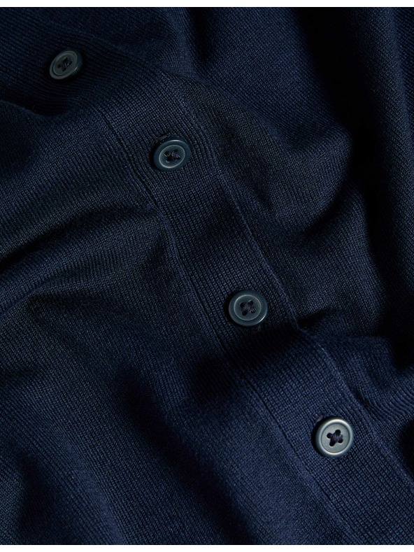 Marks & Spencer Тъмносиня жилетка с кръгло деколте и копчета отпред Marks & Spencer