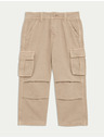 Marks & Spencer Панталон Cargo от чист памук с широки крачоли (2-16 години) Marks & Spencer off-white