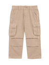 Marks & Spencer Панталон Cargo от чист памук с широки крачоли (2-16 години) Marks & Spencer off-white