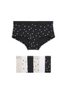 Marks & Spencer Шорти с висок дял памук и принт със сърце, 7 броя (5–16 години) Marks & Spencer черна