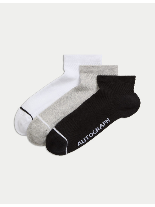 Marks & Spencer Къси чорапи от смес Supima® памук 3 броя