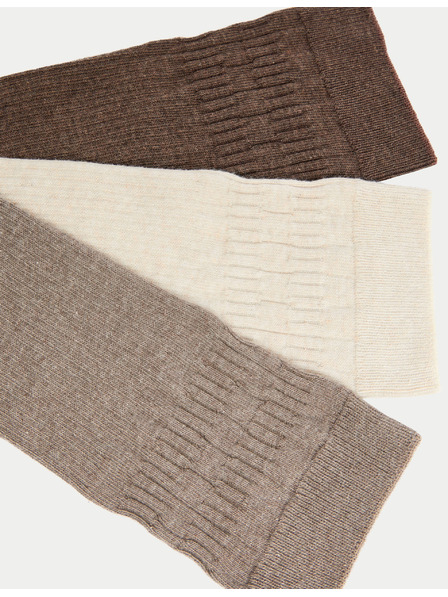 Marks & Spencer 3 чифта чорапи с нежен ръб Marks & Spencer кафяви