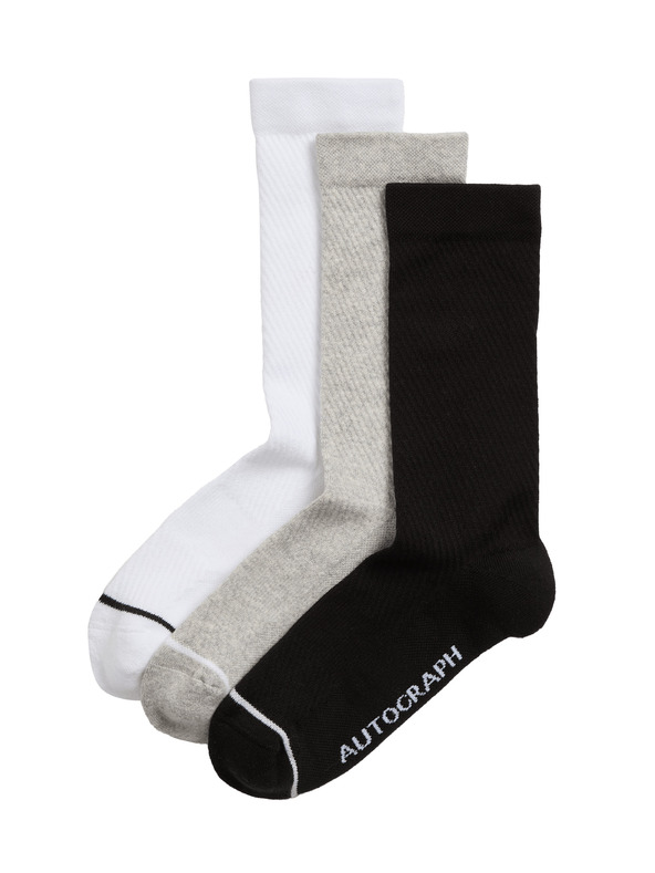 Marks & Spencer Спортни чорапи от смес Supima® памук, 3 бр. Marks & Spencer многоцветни