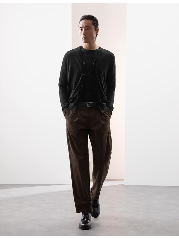 Marks & Spencer Жилетка с V-образно деколте от мериносова вълна Marks & Spencer черна