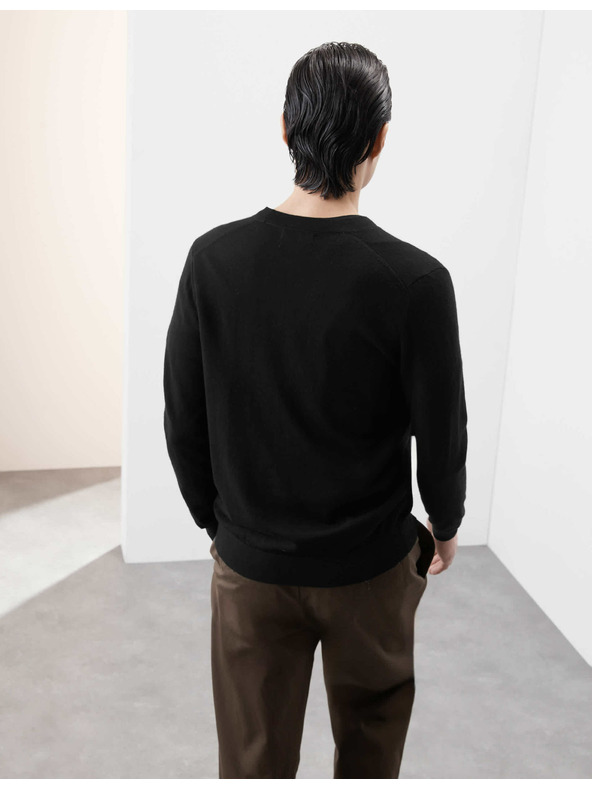 Marks & Spencer Жилетка с V-образно деколте от мериносова вълна Marks & Spencer черна