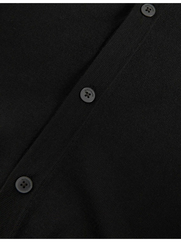 Marks & Spencer Жилетка с V-образно деколте от мериносова вълна Marks & Spencer черна