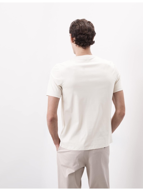 Marks & Spencer Тениска от премиум памук, тесен модел Marks & Spencer в цвят крем