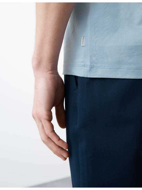 Marks & Spencer Тениска от премиум памук, тесен модел Marks & Spencer в син цвят