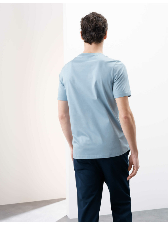 Marks & Spencer Тениска от премиум памук, тесен модел Marks & Spencer в син цвят