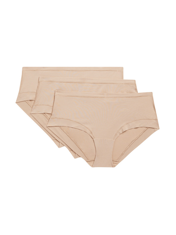 Marks & Spencer Шорти от модал с ниска талия и технология Flexifit™, 3 бр. Marks & Spencer в бежово