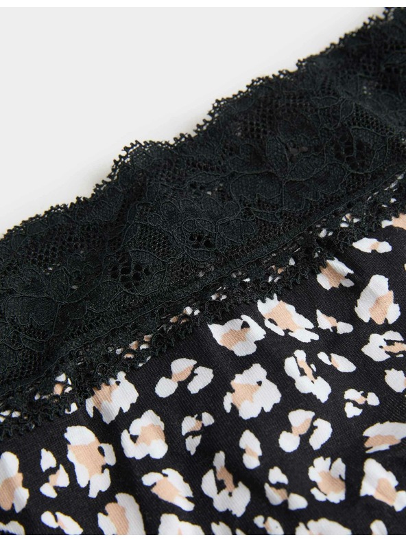 Marks & Spencer Бикини с висока талия с принт и висок памучен дял, 5 бр. Marks & Spencer в бяло