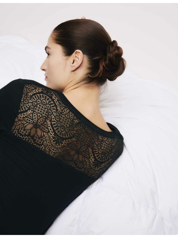 Marks & Spencer Нощница с дантела Marks & Spencer черна