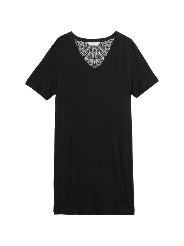 Marks & Spencer Нощница с дантела Marks & Spencer черна