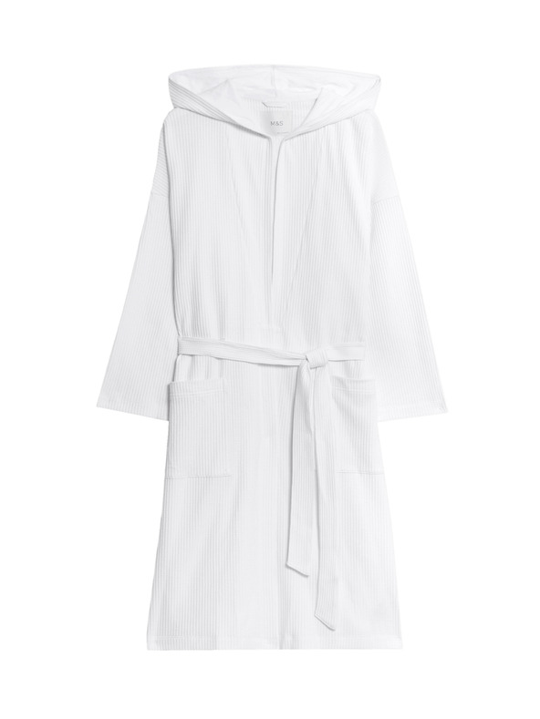Marks & Spencer Удобен джърси халат с вафлен десен Marks & Spencer