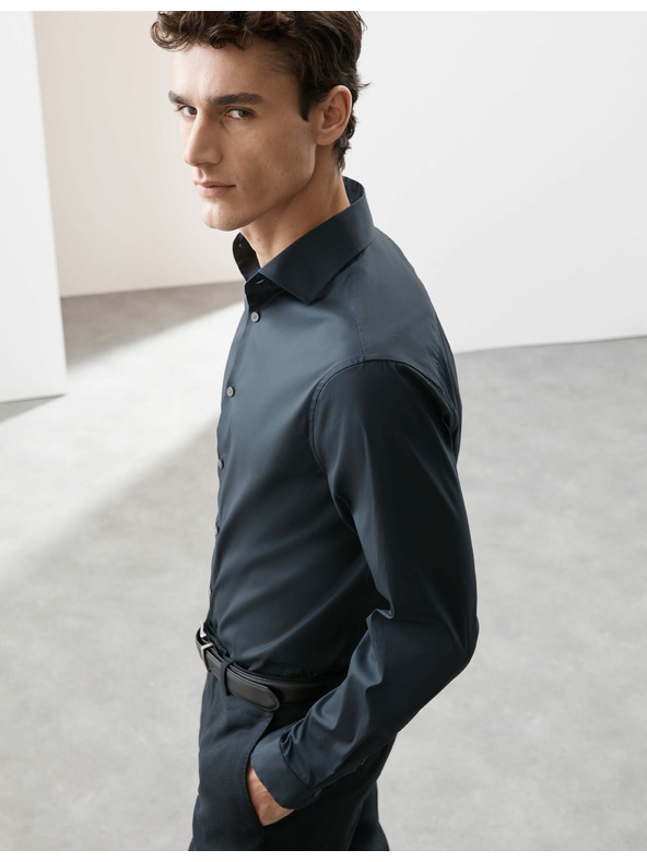 Marks & Spencer Риза с тесен силует Marks & Spencer тъмносиня