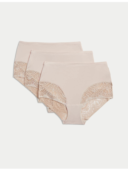 Marks & Spencer Бикини до талията Body Soft™, комплект 3 бр. Marks & Spencer бежово
