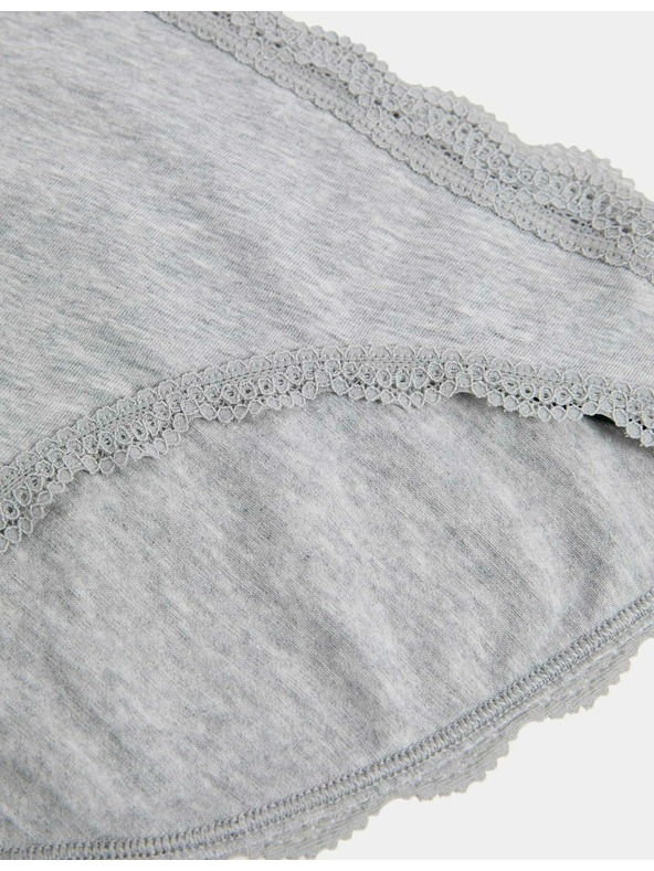 Marks & Spencer Памучни бикини с дантела, комплект 3 бр. Marks & Spencer зелено