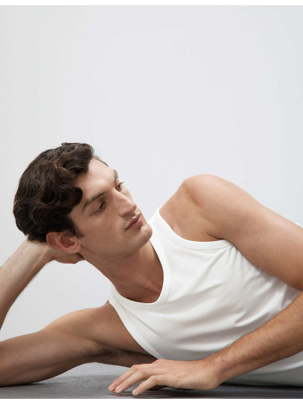 Marks & Spencer Горнище без ръкави от Supima® памук и модал Marks & Spencer бяло