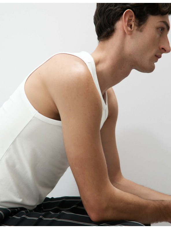 Marks & Spencer Горнище без ръкави от Supima® памук и модал Marks & Spencer бяло