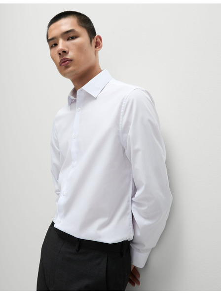 Marks & Spencer Риза с тънка кройка, лесна за гладене Marks & Spencer бяла