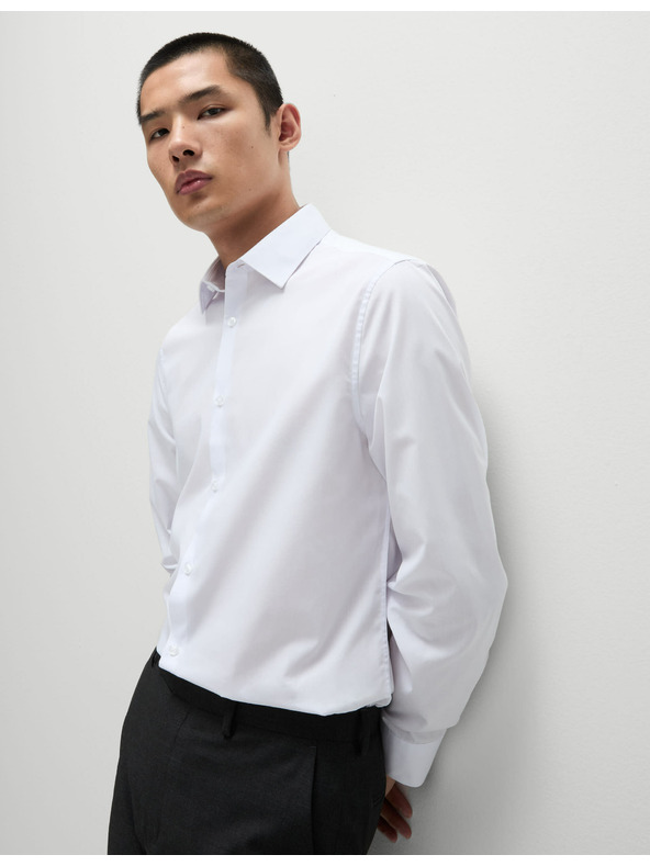 Marks & Spencer Риза с тънка кройка, лесна за гладене Marks & Spencer бяла