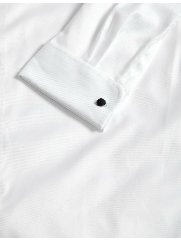 Marks & Spencer Леко вталена риза от луксозен памук с двойни маншети Marks & Spencer бяло