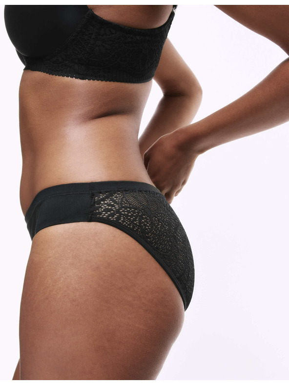 Marks & Spencer Комплект от три дамски черни дантелени бикини Marks & Spencer