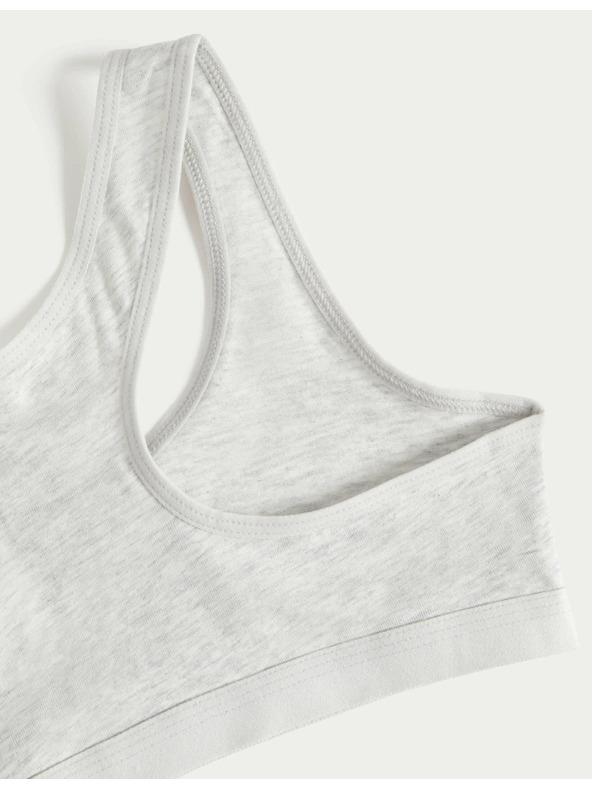 Marks & Spencer Висококачествени памучни горнища с изрязани крачоли, 3 броя (6-16 години) Marks & Spencer сиво