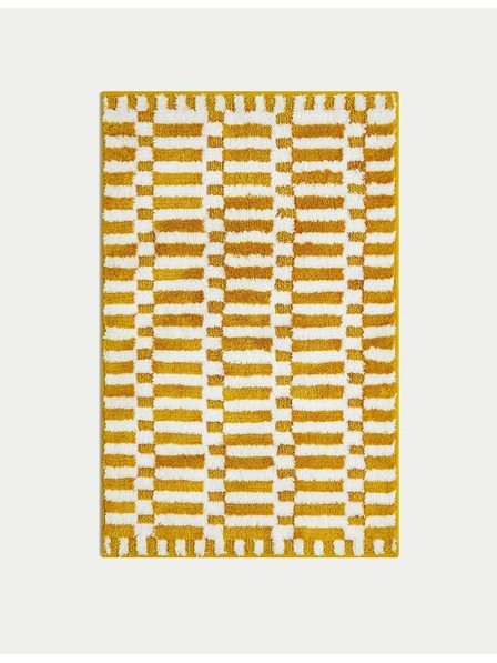 Marks & Spencer Бързосъхнеща баня постелка от памучна смес с геометричен мотив Marks & Spencer жълта