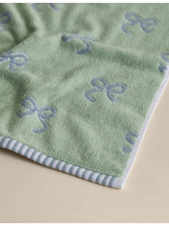 Marks & Spencer Хавлия от чист памук с панделка Marks & Spencer зелена