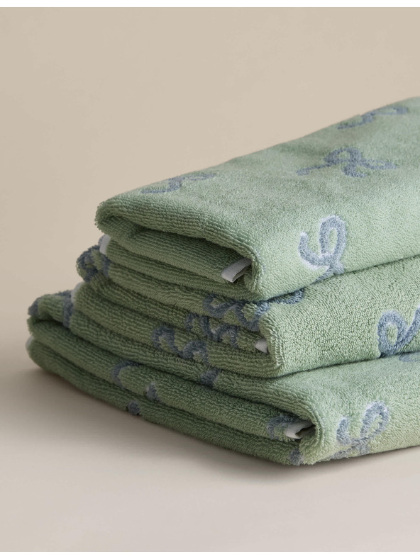 Marks & Spencer Хавлия от чист памук с панделка Marks & Spencer зелена