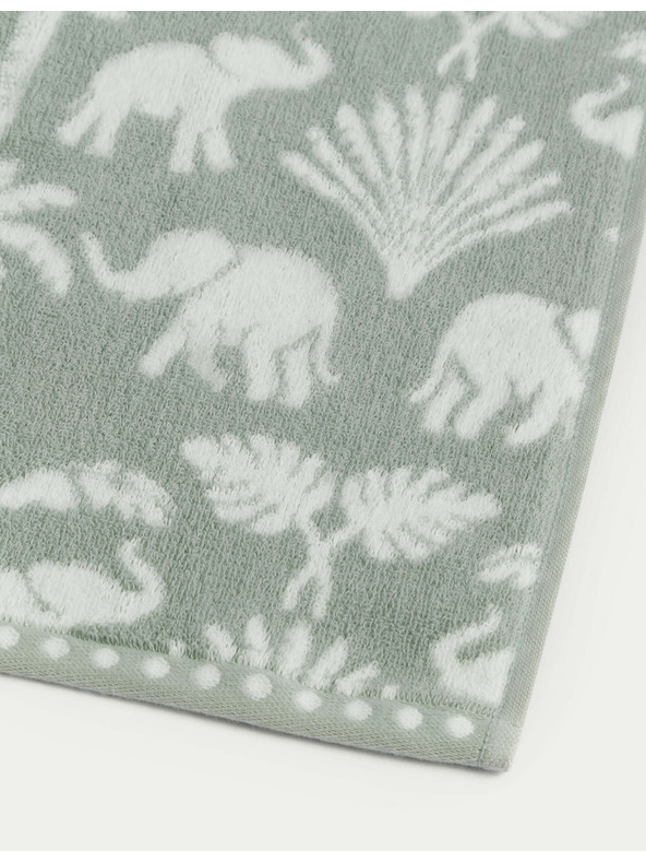 Marks & Spencer Хавлия от чист памук с мотив на слон и палми Marks & Spencer зелена