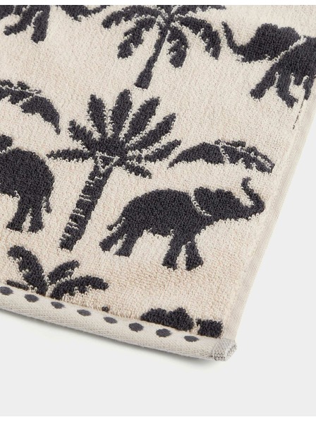 Marks & Spencer Хавлия от чист памук с мотив на слон и палми Marks & Spencer сива