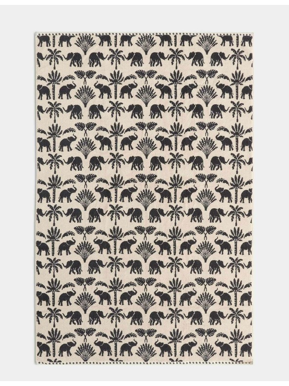 Marks & Spencer Хавлия от чист памук с мотив на слон и палми Marks & Spencer сива