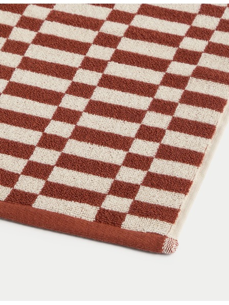 Marks & Spencer Хавлия от чист памук с геометричен десен на квадрати Marks & Spencer сива