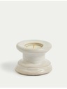 Marks & Spencer Керамична поставка за свещ и чаена свещ Marks & Spencer бяла