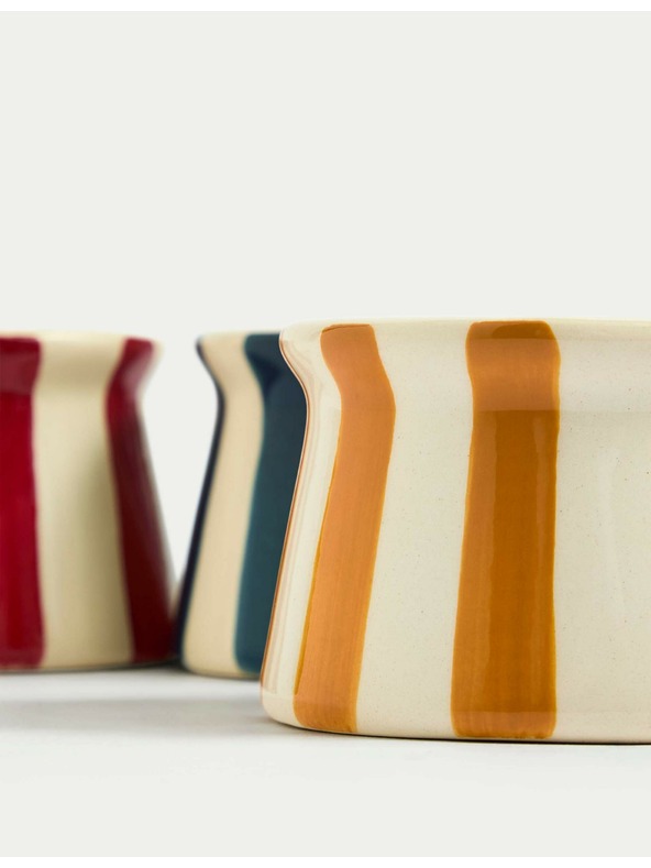 Marks & Spencer Комплект от 3 ивичести керамични държача за чаени свещи Marks & Spencer многоцветна