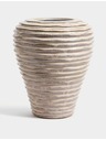 Marks & Spencer Средно голяма керамична ваза с линейно ребрене Marks & Spencer сметанова