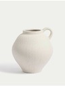 Marks & Spencer Малка керамична ваза с формирана дръжка Marks & Spencer бяла