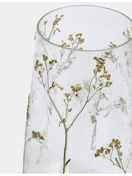 Marks & Spencer Стъклена ваза с мотив на цветя Marks & Spencer бежова