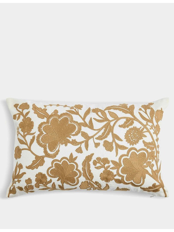 Marks & Spencer Възглавка от ленена смес с цветен бродиран десен Marks & Spencer златиста