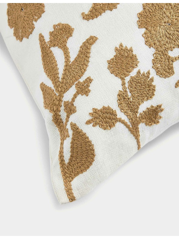 Marks & Spencer Възглавка от ленена смес с цветен бродиран десен Marks & Spencer златиста