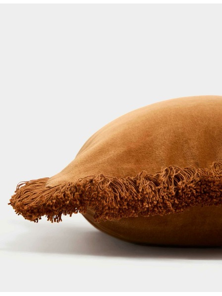 Marks & Spencer Кадифена възглавница с ресни, от чист памук Marks & Spencer жълта