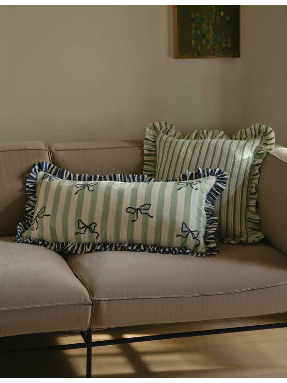 Marks & Spencer Възглавница за глава с ленти, с висок дял памук Marks & Spencer зелена