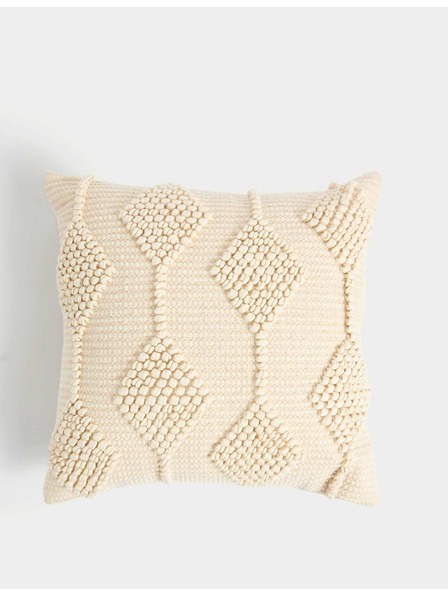 Marks & Spencer Възглавница от чист памук с бродерия и геометричен десен Marks & Spencer сметанова