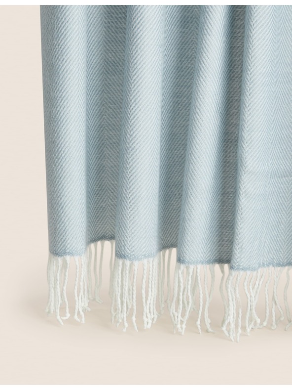 Marks & Spencer Плед с рибен скелет десен Marks & Spencer синя