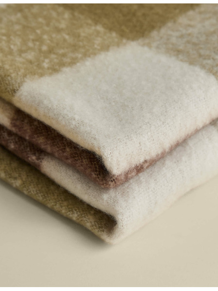 Marks & Spencer Каре плед от изкуствен мохер Marks & Spencer зелена