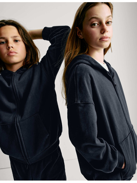 Marks & Spencer Едноцветен суитшърт с качулка и високо съдържание на памук (6–16 години) Marks & Spencer тъмносиня