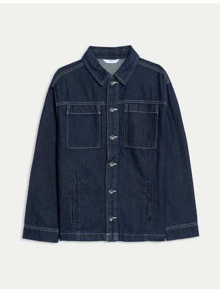 Marks & Spencer Дънкова риза, от чист памук (6–16 години) Marks & Spencer тъмносиня