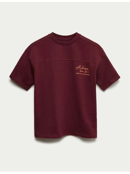 Marks & Spencer Тениска "Achieve Your Goals" от чист памук (6–16 години) Marks & Spencer червена